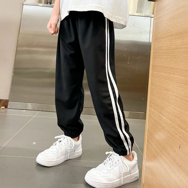Kids Summer Elastic Waist Pants | 1 or 3-Piece Solid Colour Sports & Mosquito Pants for Boys & Girls