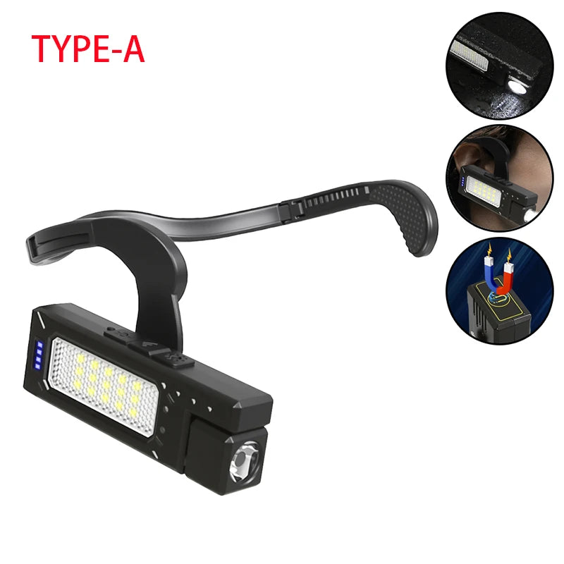 2025 Ear-Hanging LED Headlamp — 1000LM, Motion Sensor, 3 Modes | Type-C Rechargeable Camping & Running Light