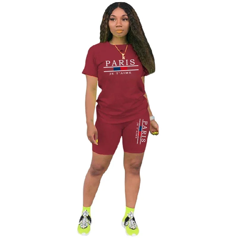Women's 2-Piece Tracksuit Set – Short Sleeve Tee & Shorts | S–XXXL