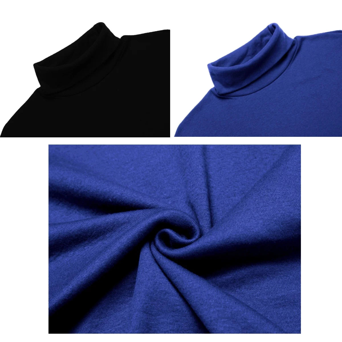 Men's Thermal Long Sleeve Top – Slim Fit High Neck Base Layer for Winter