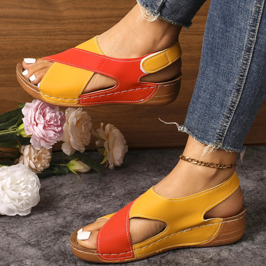 Women's Soft Wedge Heeled Sandals – Peep Toe Lightweight Summer Shoes | Sizes 36–43