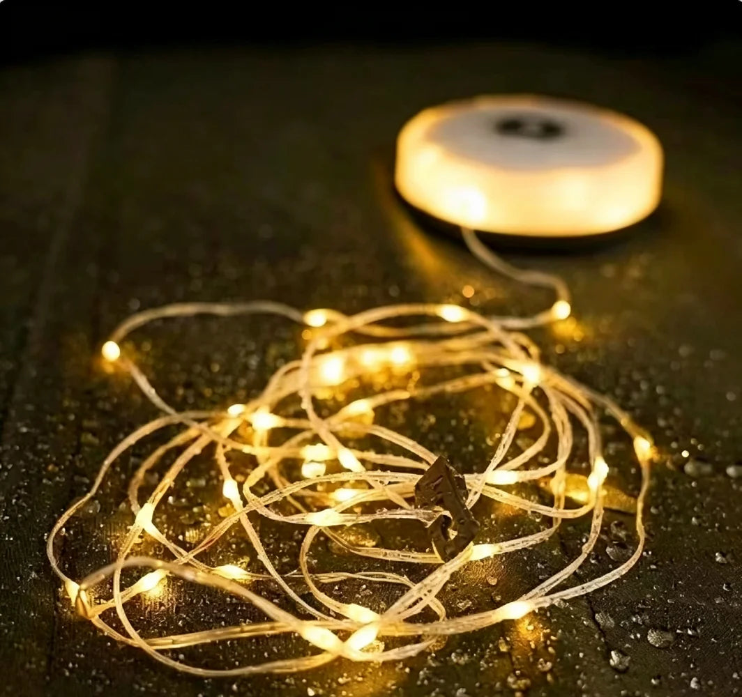 10M LED Camping Reel Strip Light — Rechargeable, Magnetic, Power Bank Function | Tent & Outdoor Atmosphere Light