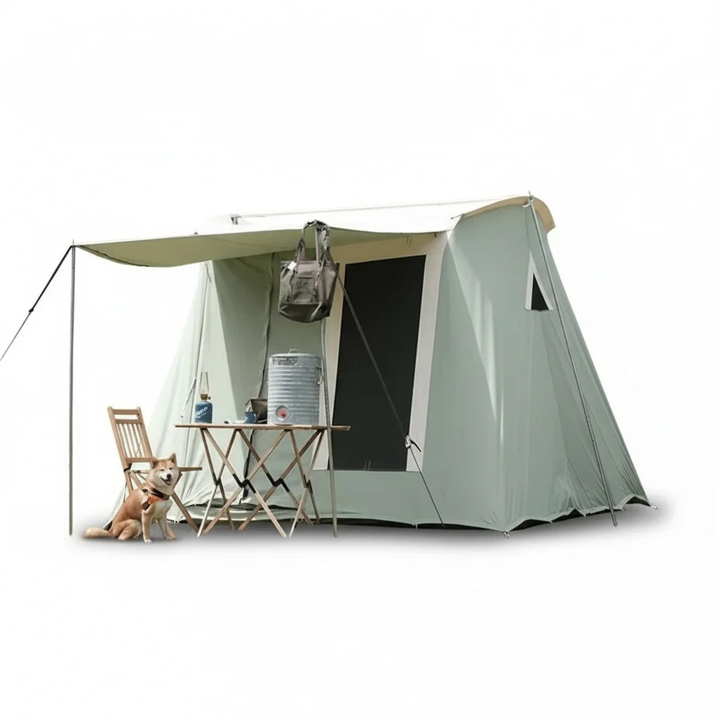 Cotton Retro Arched Glamping Tent – 3x3m Four-Season Cabin Tent